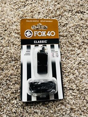 FOX 40 Classic Official Whistle Packaging - Black Whistle Included